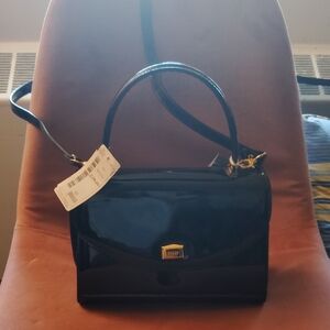 Bally Shiny Black Shoulder Bag